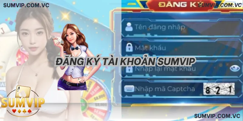 Giao diện Đăng Ký Sumvip đơn giản chỉ với 3 dòng thông tin cơ bản