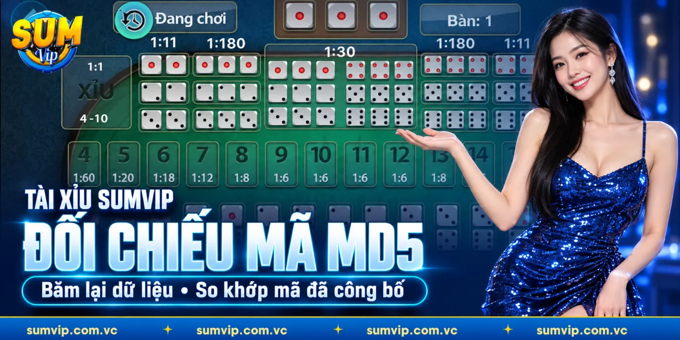 Tài xỉu SUMVIP – băm lại dữ liệu để đối chiếu với mã MD5 đã công bố.